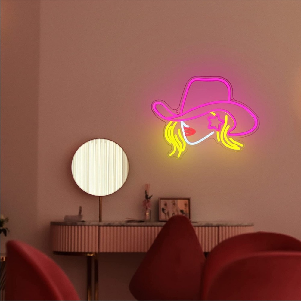 Cowgirl Neon Sign LED Light Party Festival Southern Bedroom Aesthetic Cute Decor - Picture 4 of 6